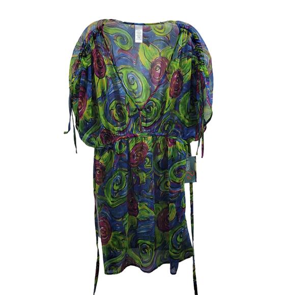 Carlos Falchi & Mark Rio Women's Sheer Swim Cover Up Size XL 81223-0366 - Picture 1 of 9